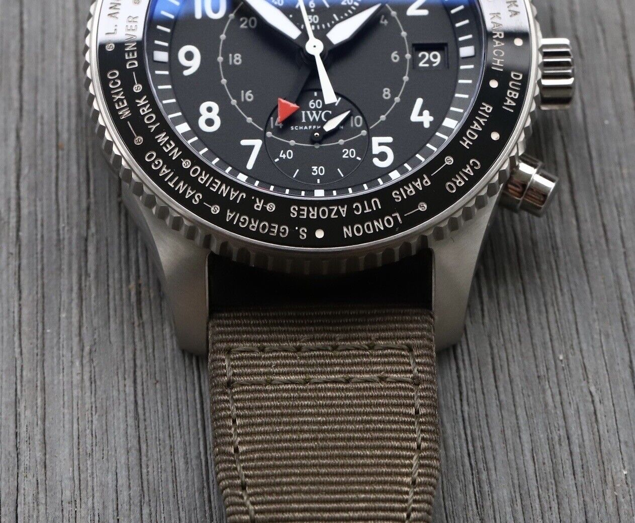 Iwc pilot timezoner discount chronograph