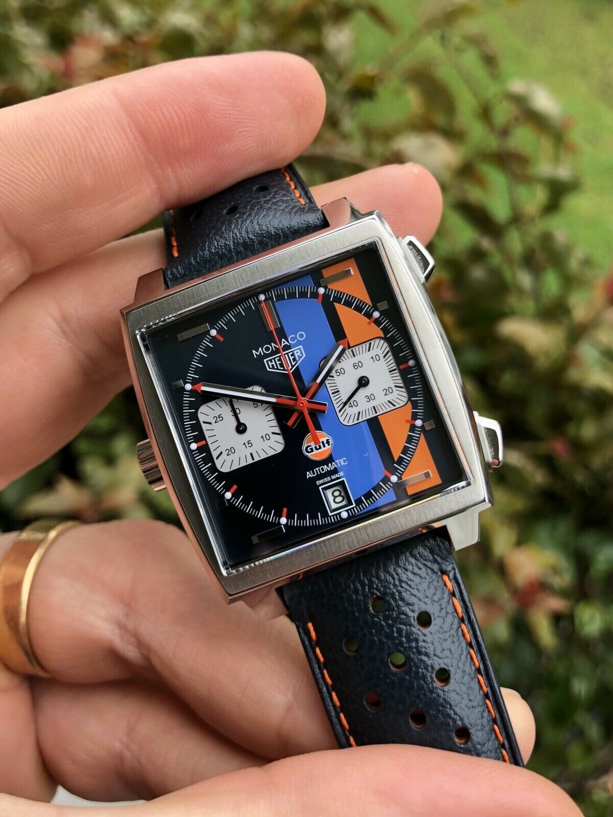 TAG Heuer Monaco Gulf Special Edition Watch | aBlogtoWatch